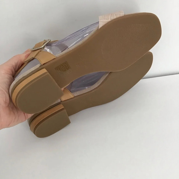 Pedro Anton Made in Spain Nude Leather & Suede Buckle Sandals NWOT Size 7.5 - Picture 8 of 12